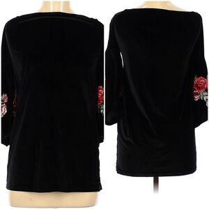 Club L Velvet Embroidery Sleeve Detail Dress